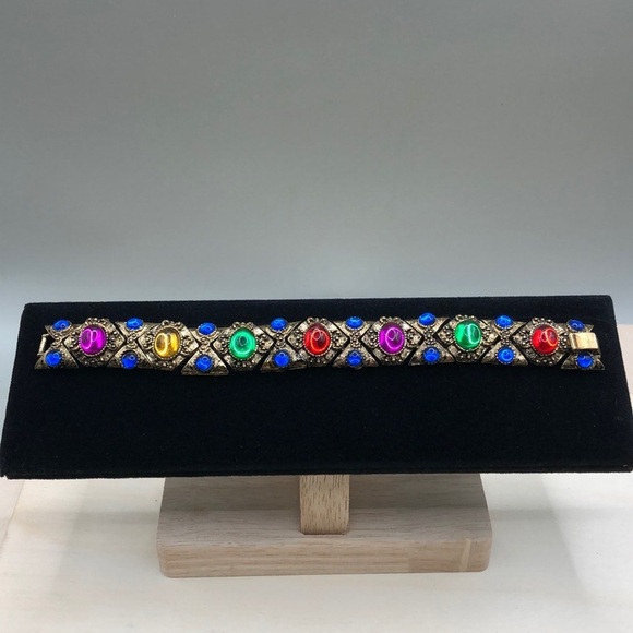 vintage Jewelry - Vintage bejeweled statement style costume bracelet.